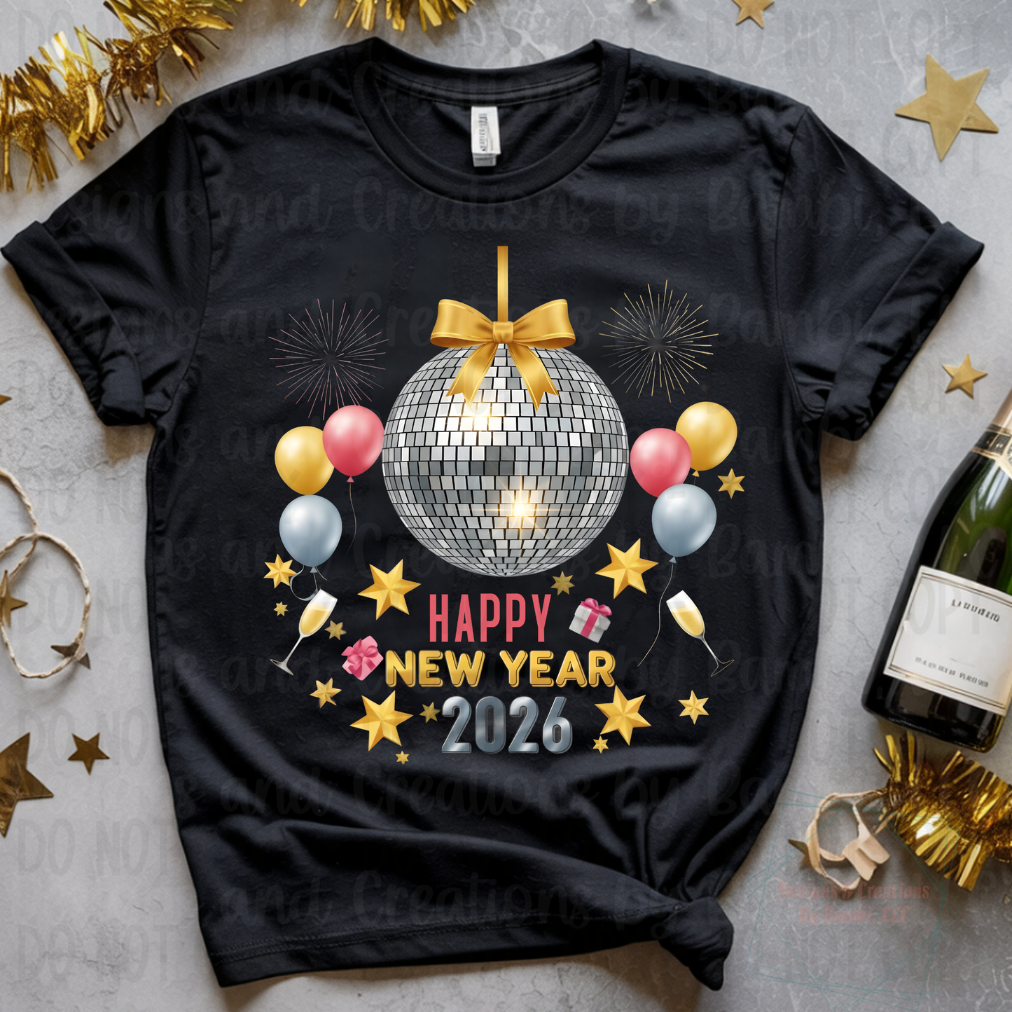 Happy New Year 2026 Disco Ball