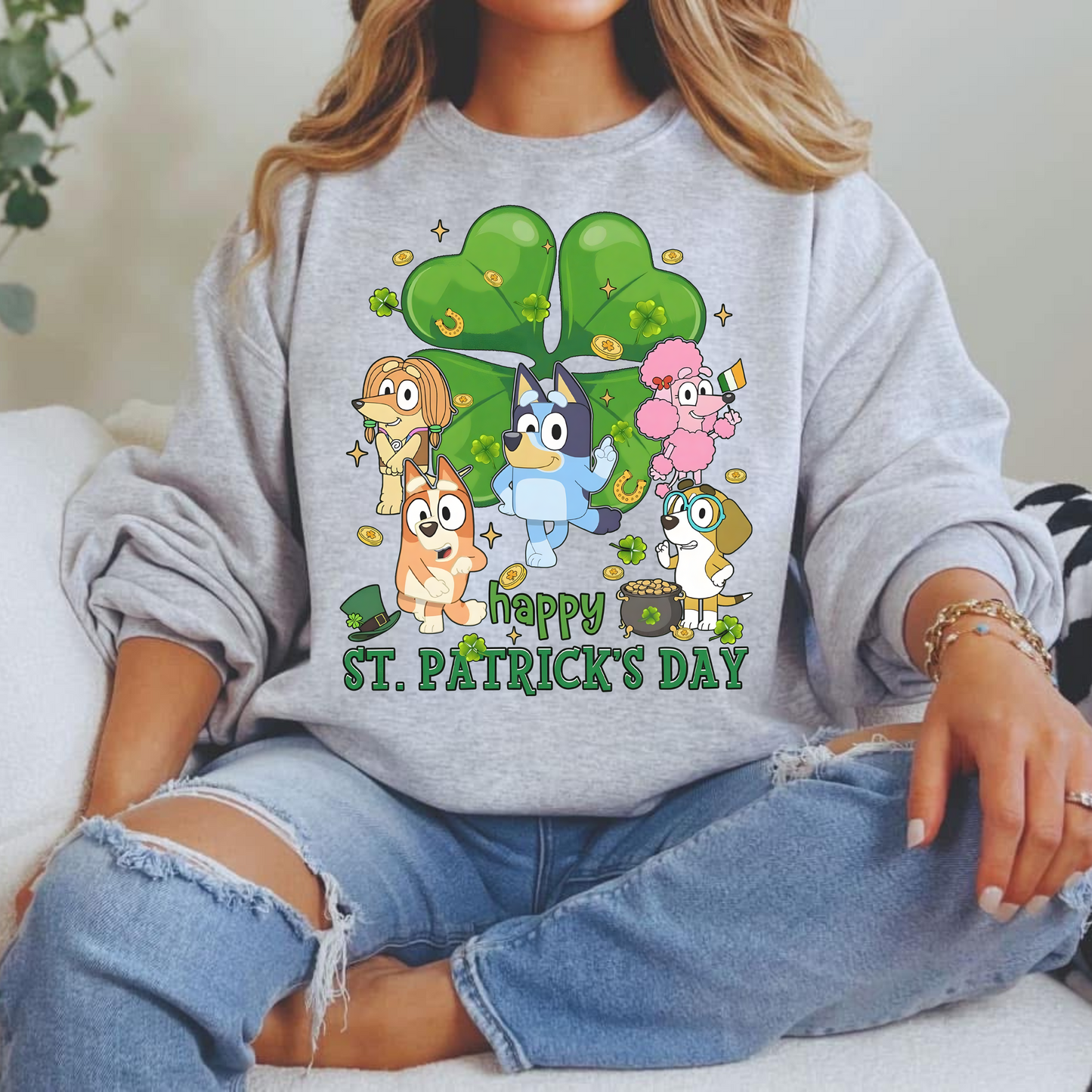 Happy St. Patrick's Day Blue Heeler Family