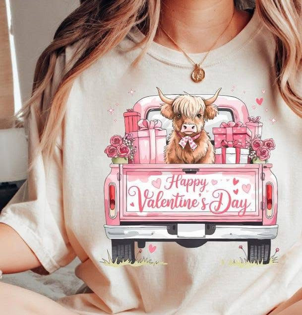 Happy Valentine's Day Highland Cow