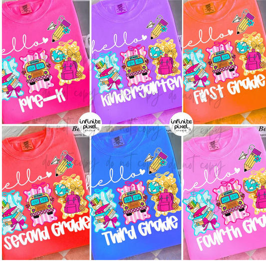 Hello School Grades Trio Square Bow Collection