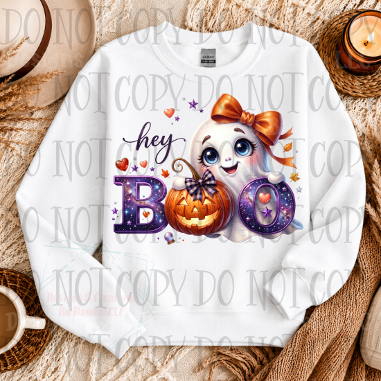Hey Boo Purple and Orange with Ghost