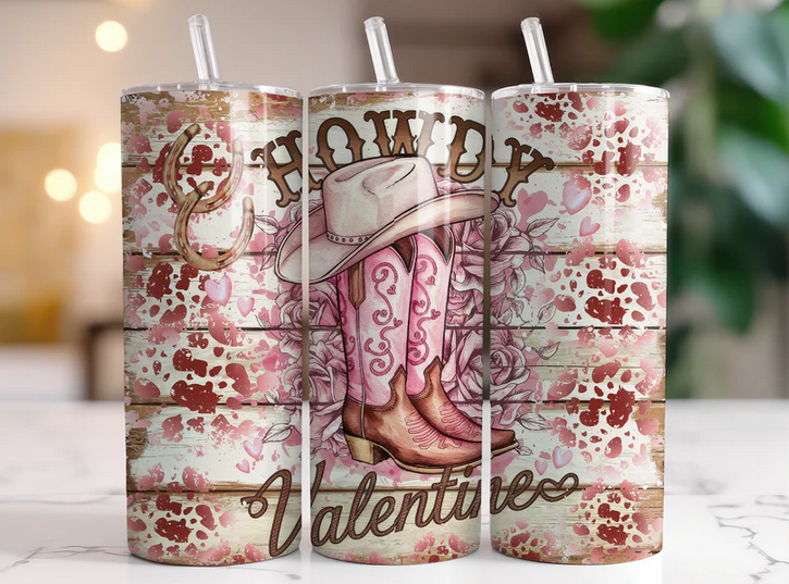 Howdy Valentine Sublimation Tumbler