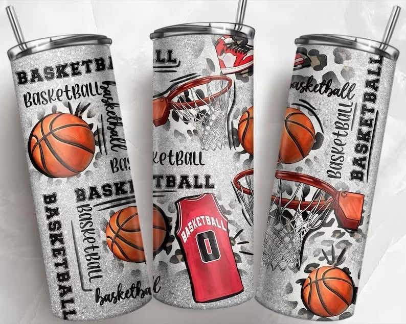 Basketball Typography Sublimation Tumbler