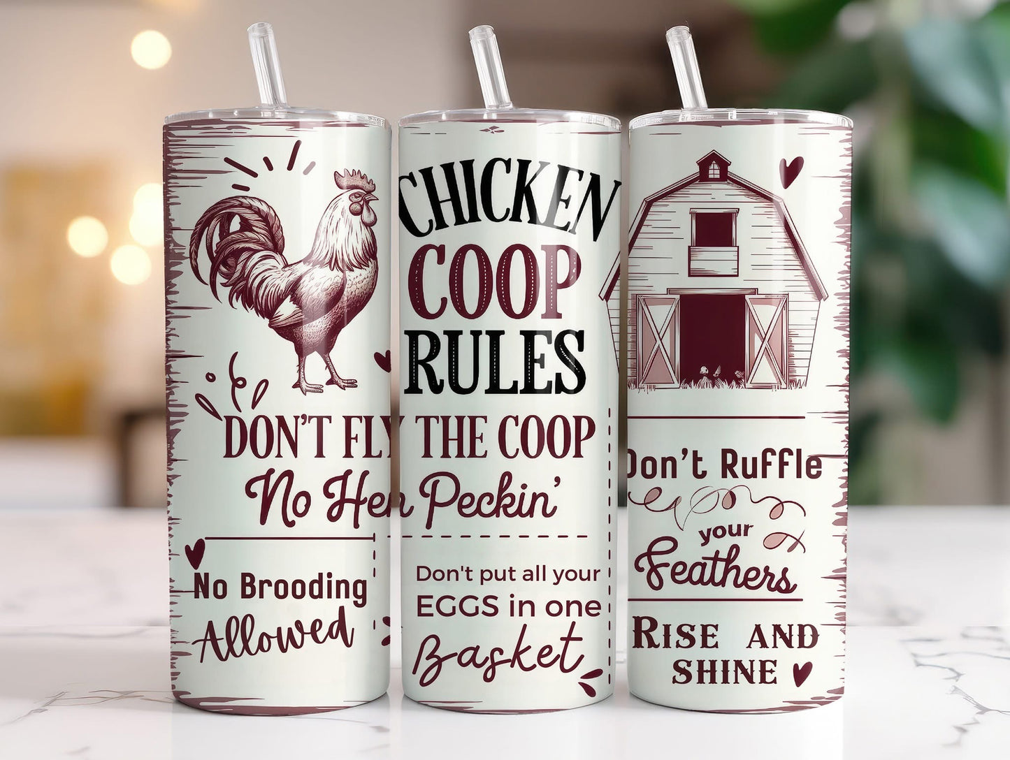 Chicken Coop Rules Sublimation Tumbler
