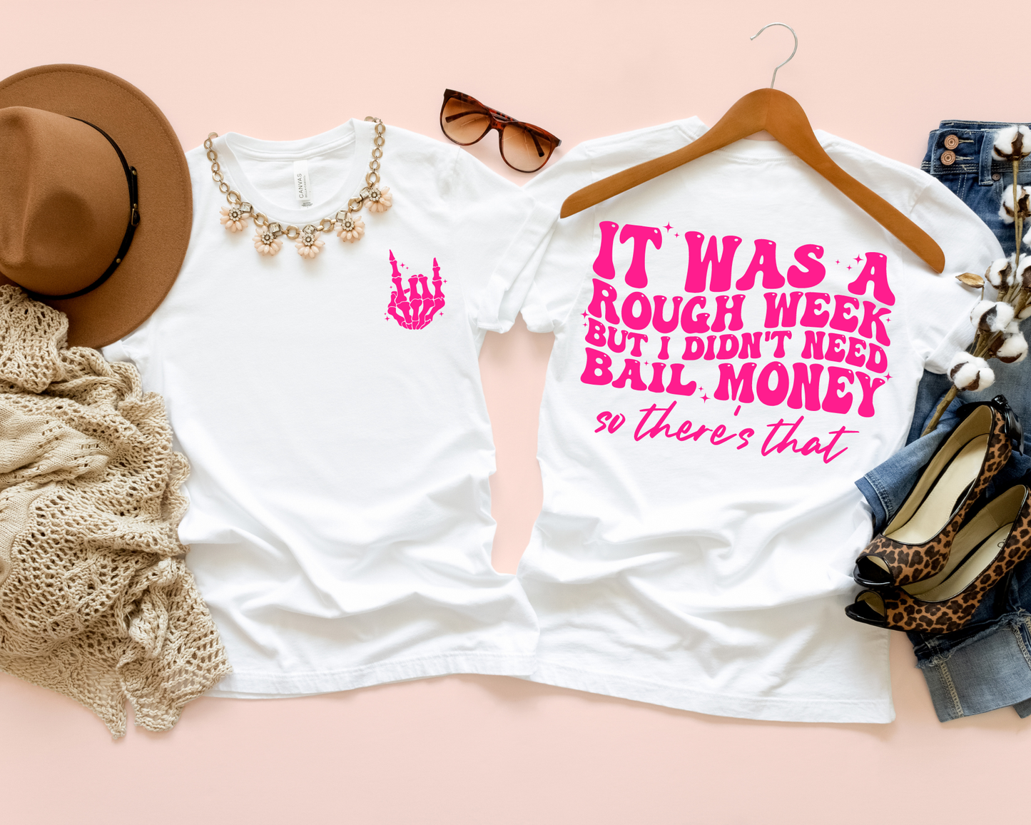 It Was A Rough Week (Pocket/Back) Pink Ink