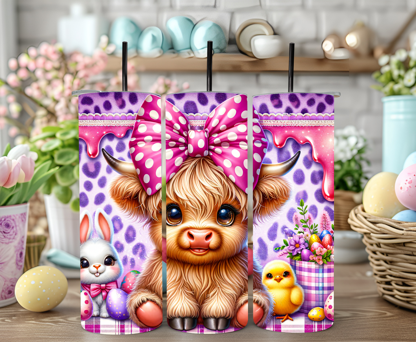 it's An Easter Highland Cow Tumbler