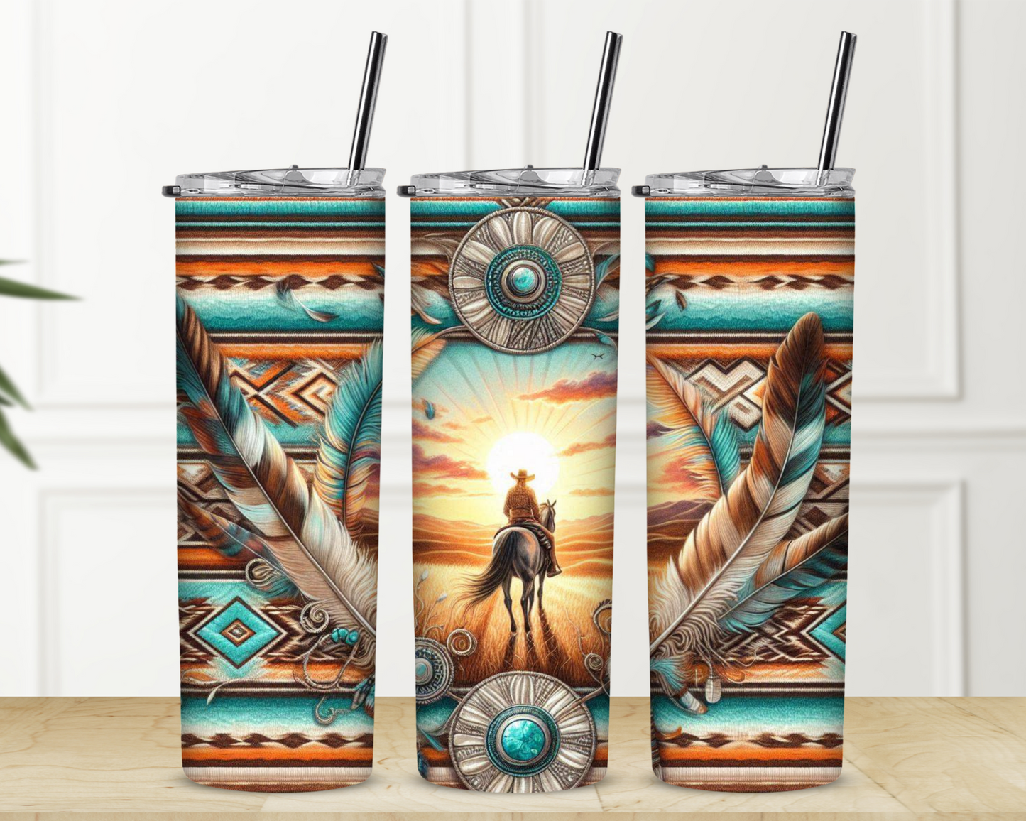 Just A Girl And Her Horse Southwestern Sublimation Tumbler