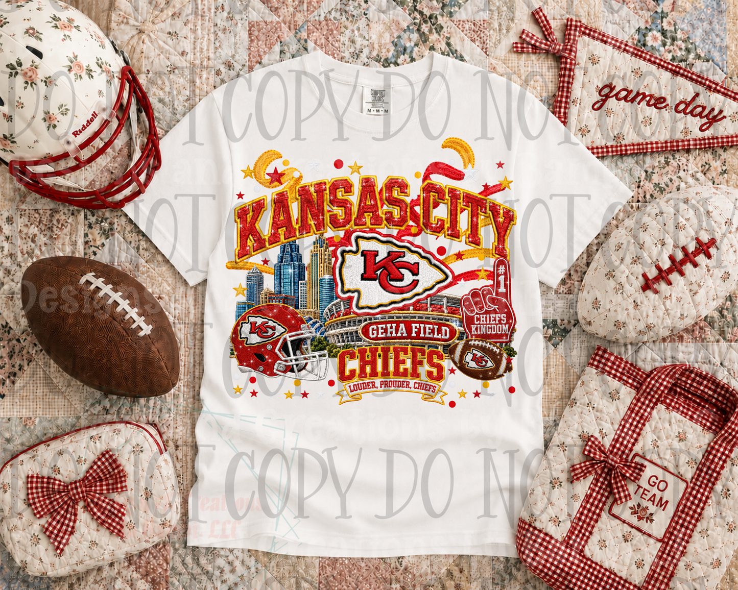 Kansas City Chiefs Faux Embroidery