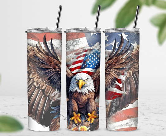 Large Patriotic Eagle Sublimation Tumbler