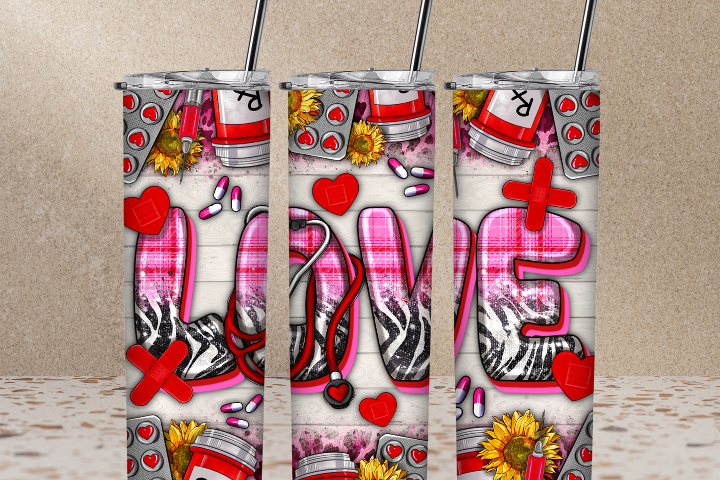 Love Valentine Nurse Tumbler