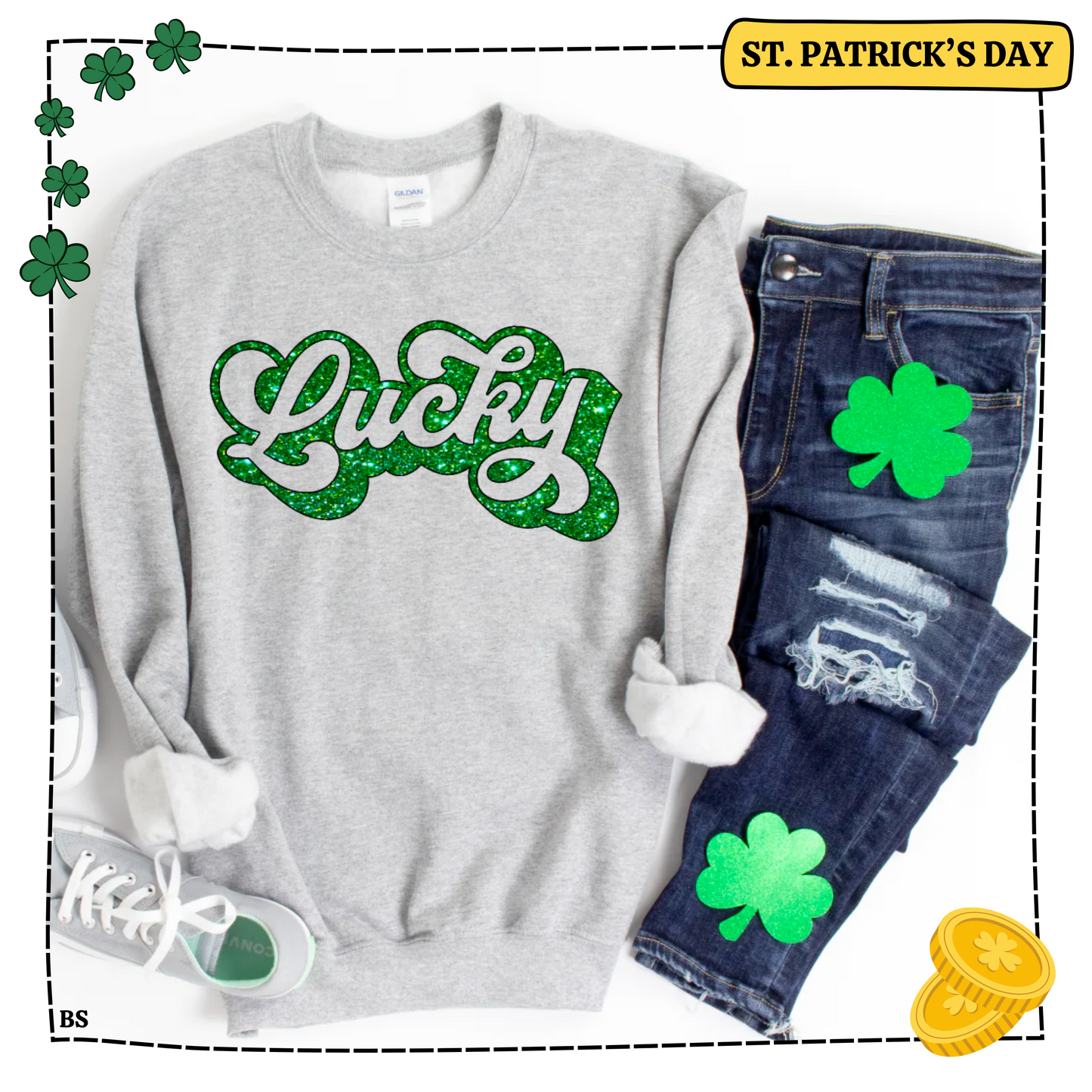 Lucky Faux Green Glitter