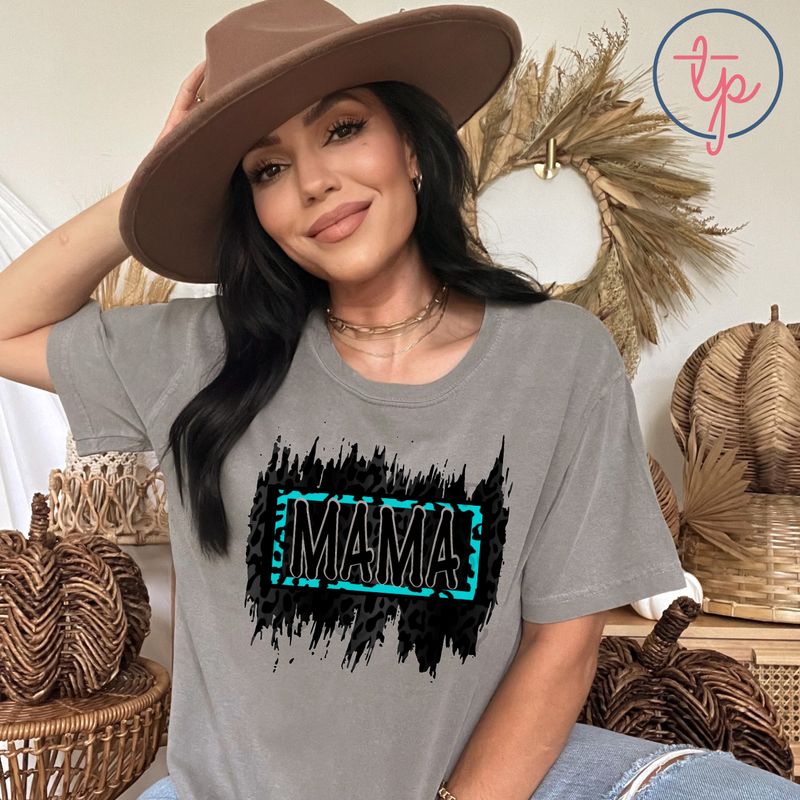 Mama Teal/Black Leopard