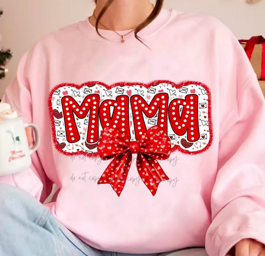 Mama Valentine's Polka Dot Bow