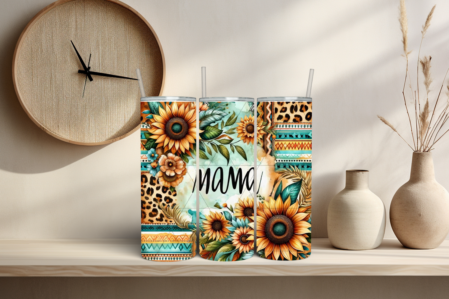 Mama Western Sunflower Sublimation Tumbler