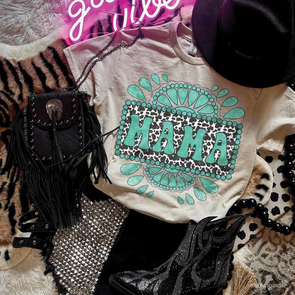 Turquoise Mama with Cowprint