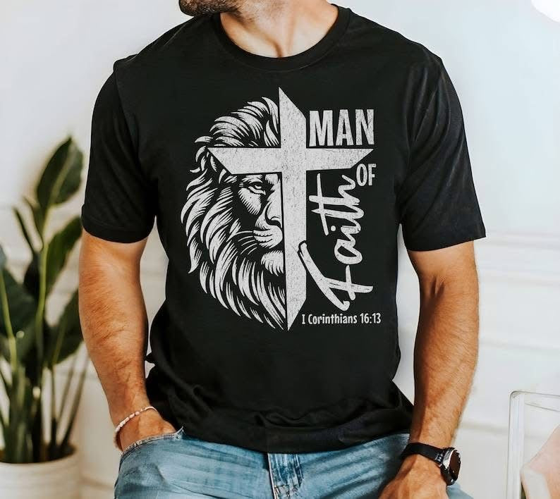 Man of Faith with Cross and Lion