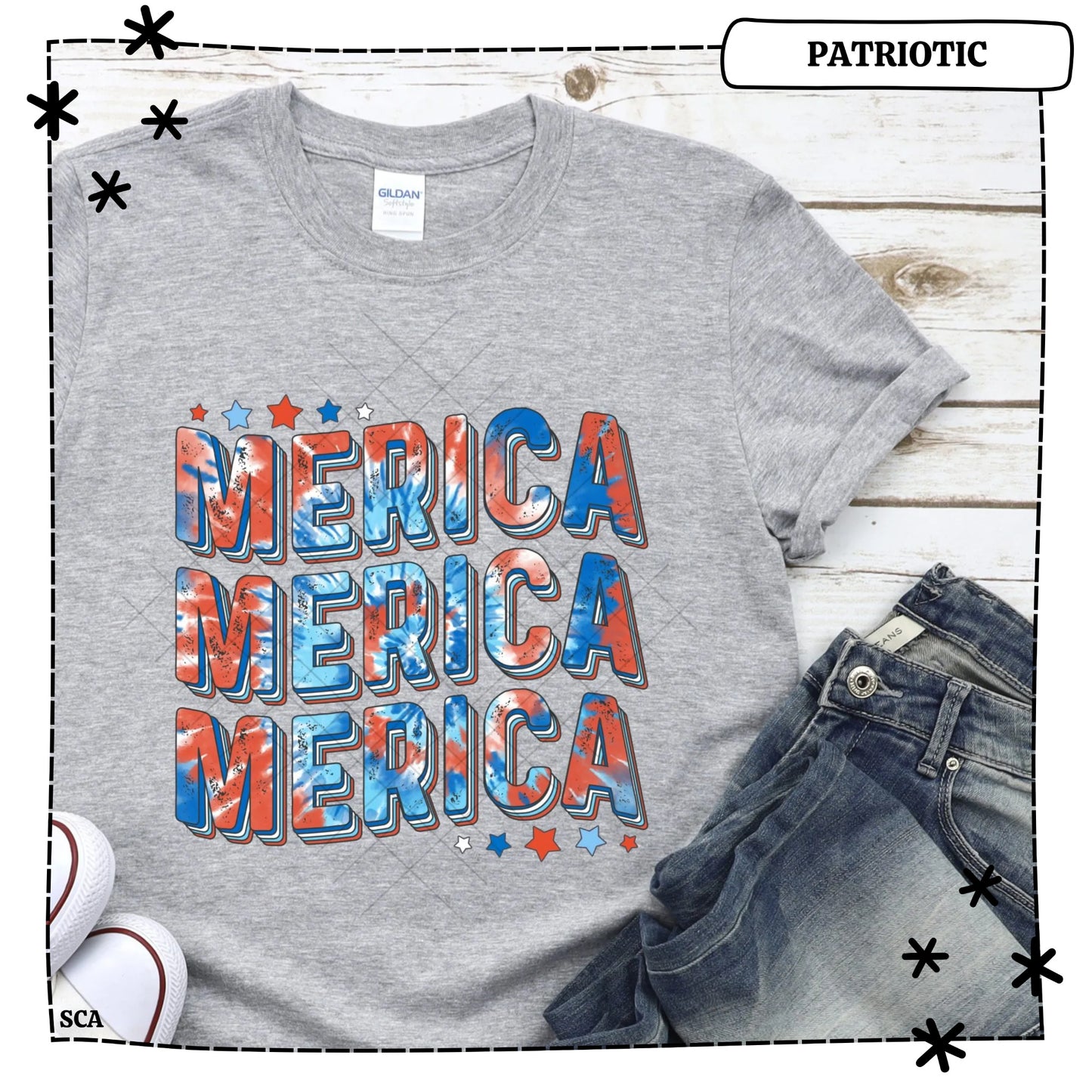Merica Stacked Tie Dye