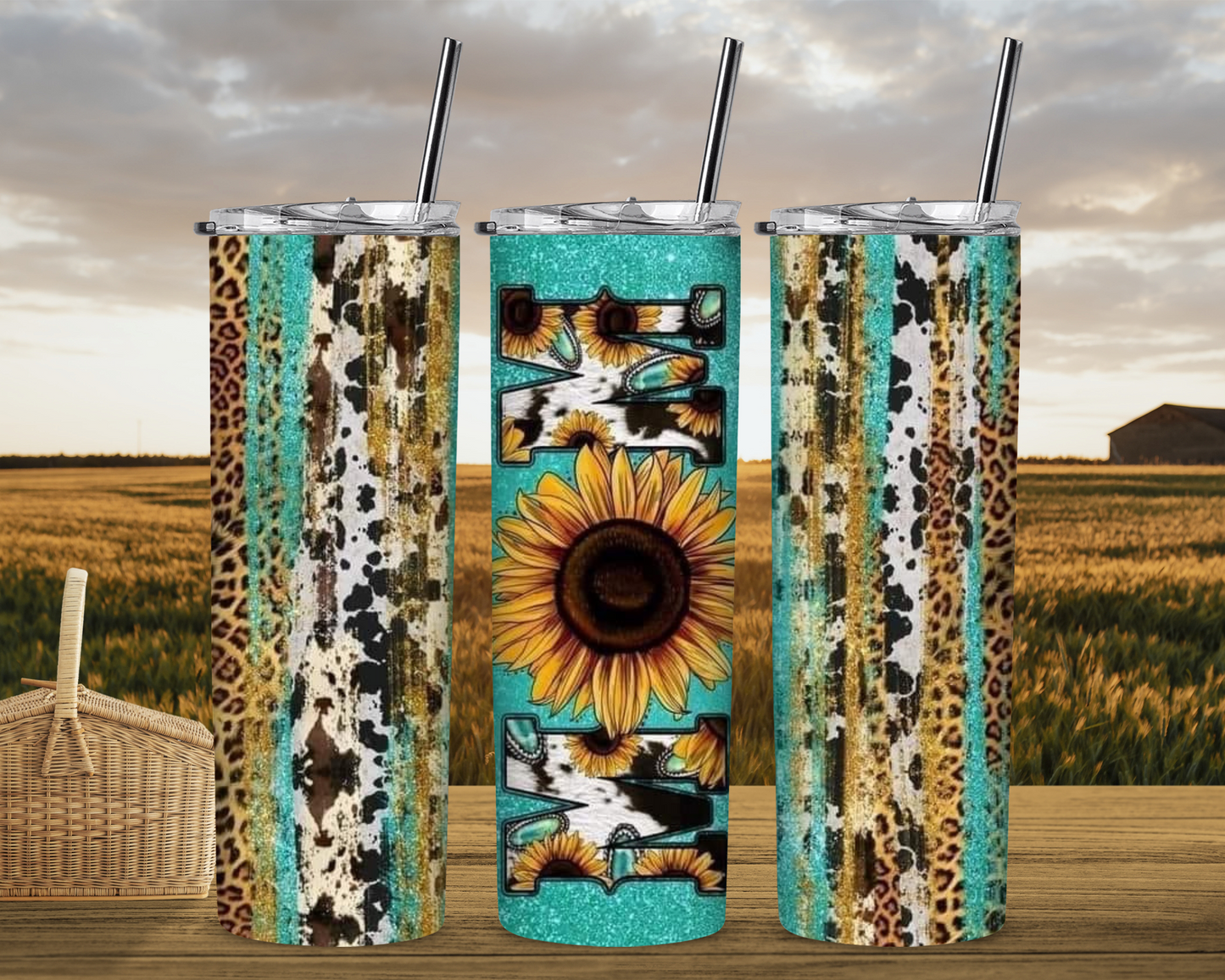 Mom with Sunflower 20 oz Sublimation Tumbler