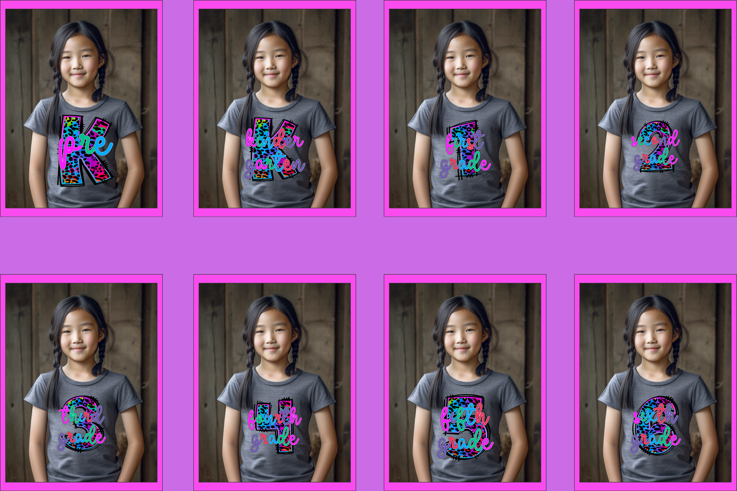 Grade Related Back to School Colorful Leopard