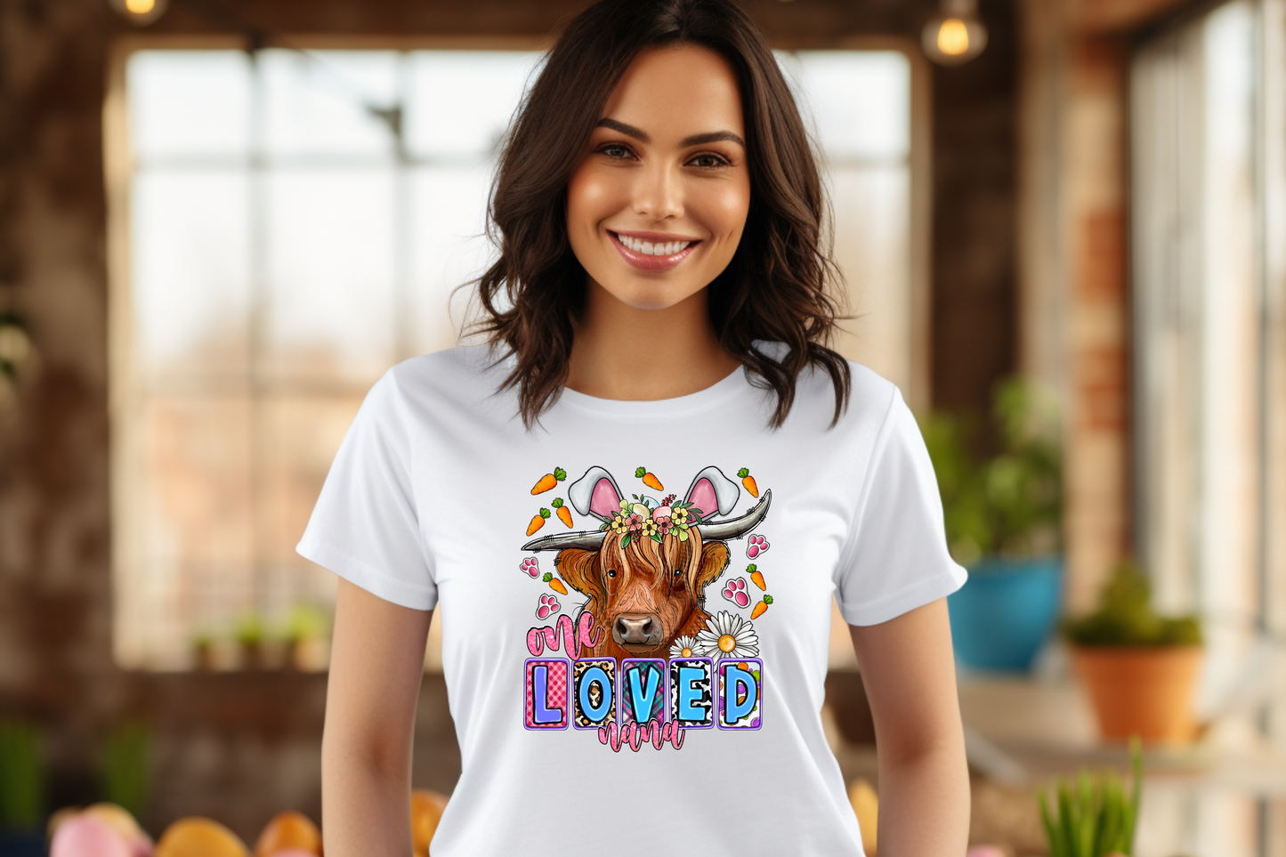 One Loved Mama Easter Highland Cow