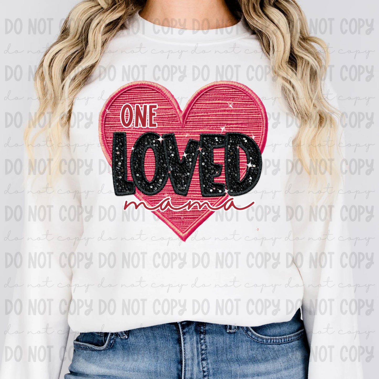 One Loved Mama/Mini in Faux Sequin/Embroidery