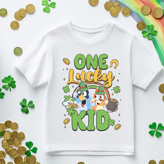 One Lucky Kid St. Patrick's Day Blue Dog