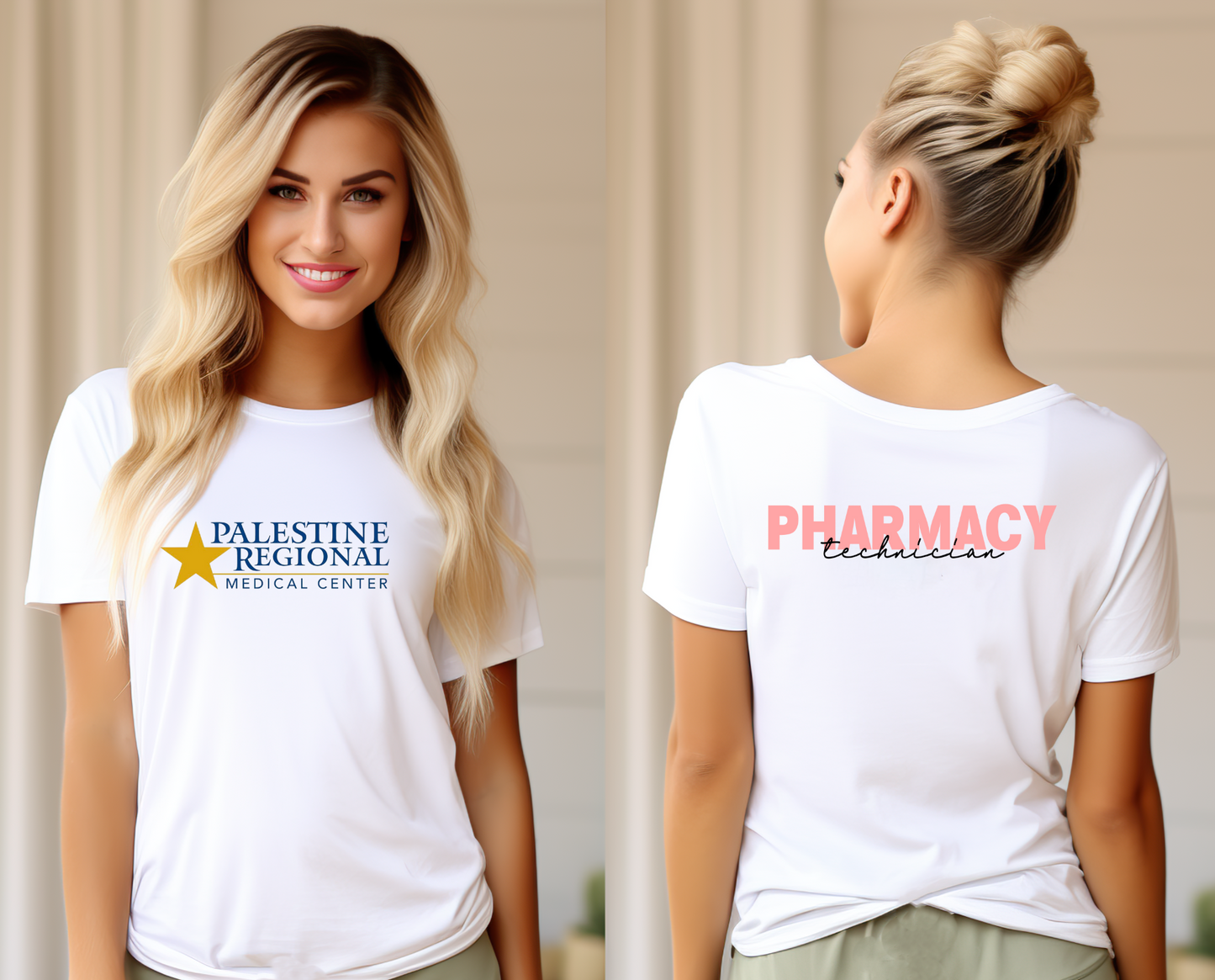 PRMC Pharmacy Technician in Pink with Black