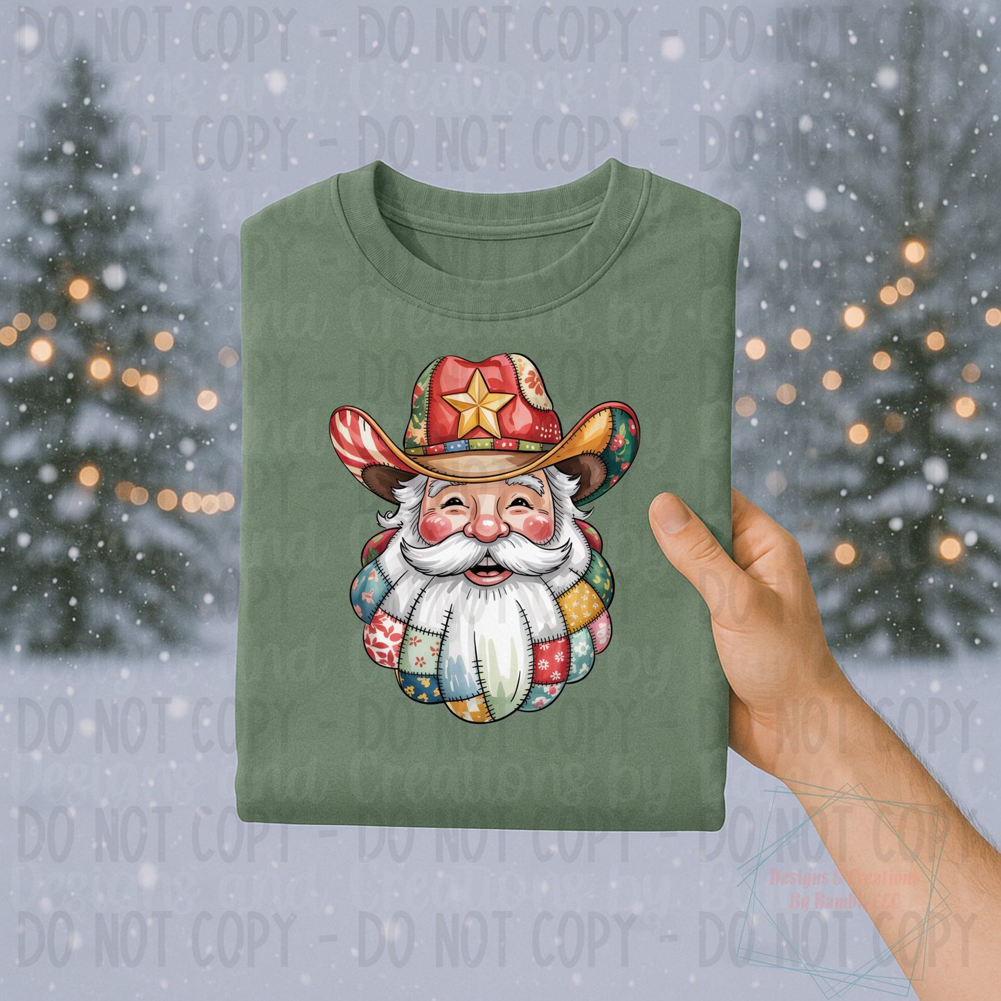 Patchwork Western Santa