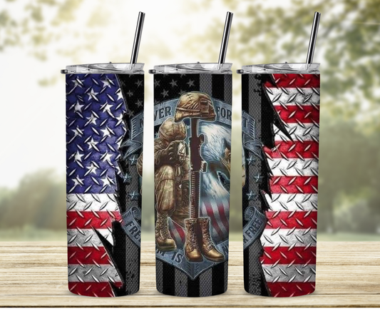 Patriotic Never Forget Sublimation Tumbler