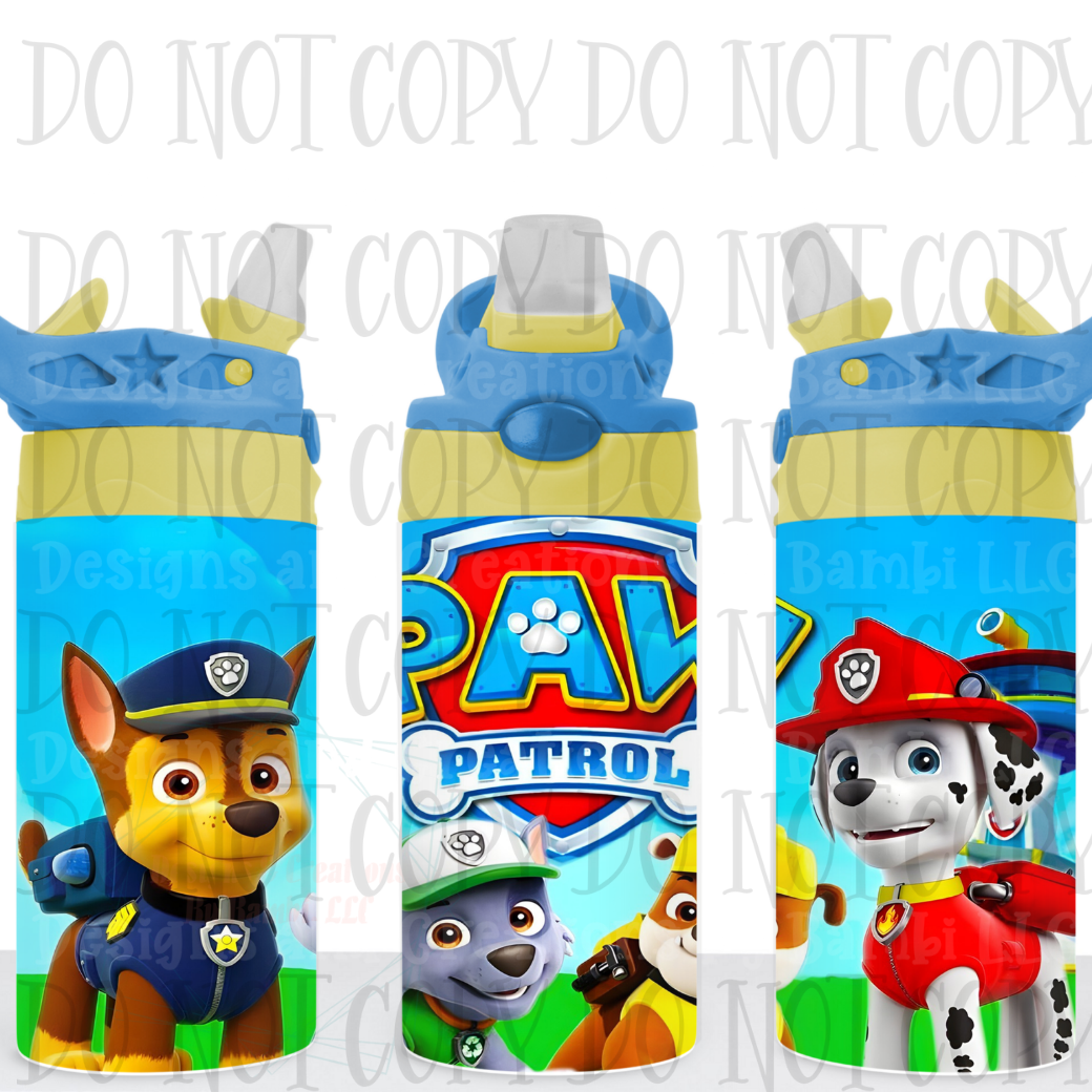 12 oz Flip Top Sublimation Paw Patrol Sublimation Tumbler
