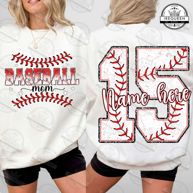 Custom Baseball Mom (Front/Back) with Personalization