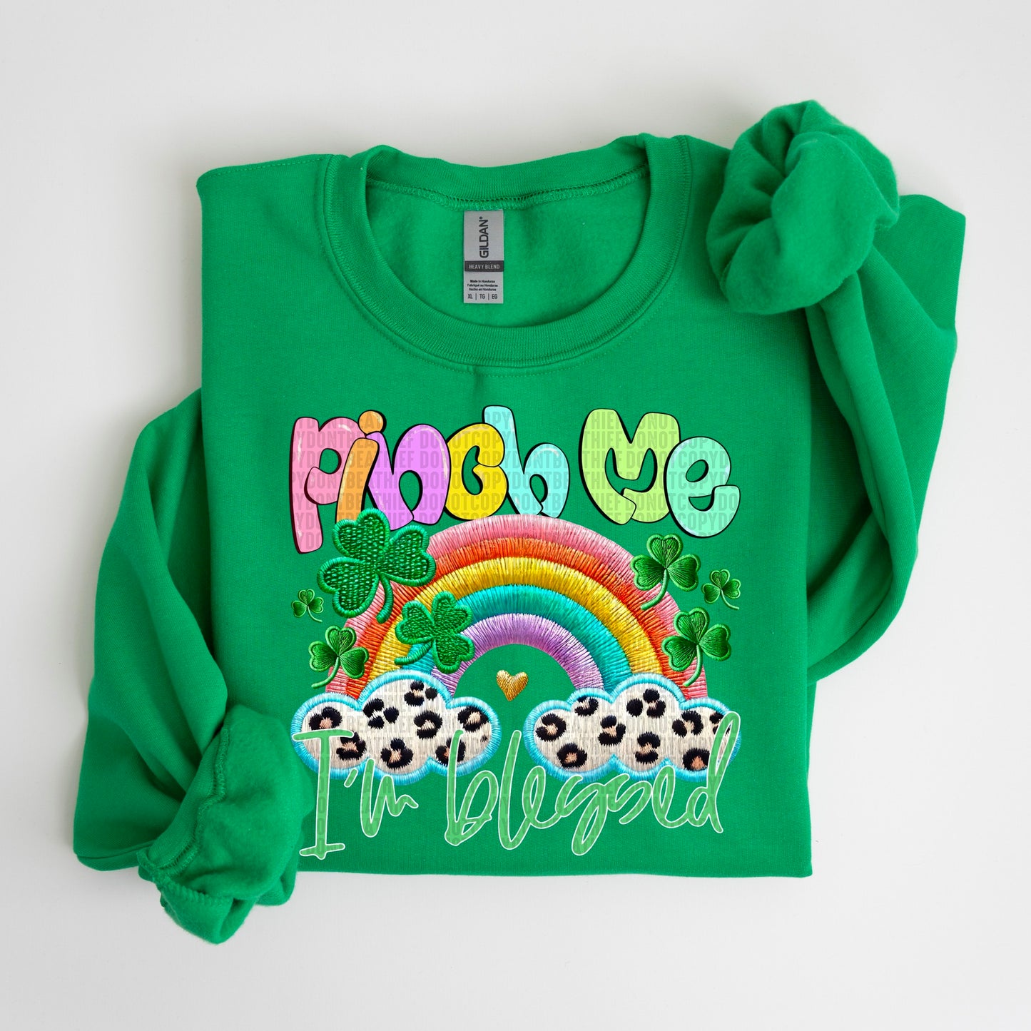 Pinch Me I'm Blessed Faux Embroidery