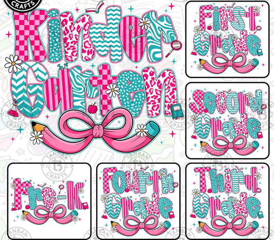 Pink and Turquoise Grades Pre K Through Fourth Grade Collection