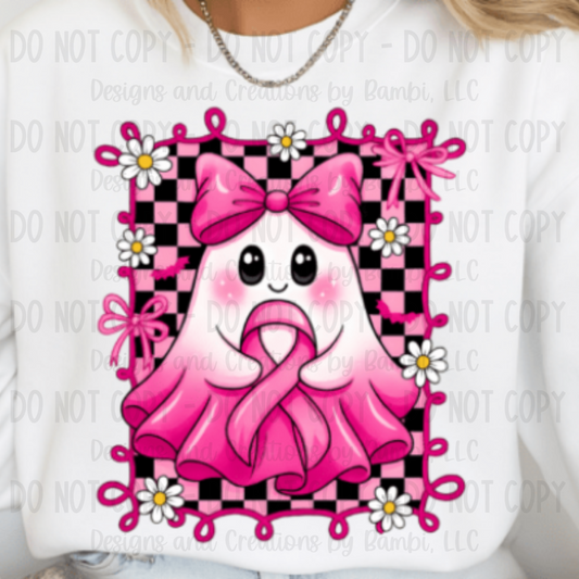 Preppy Pink Breast Cancer Ghost