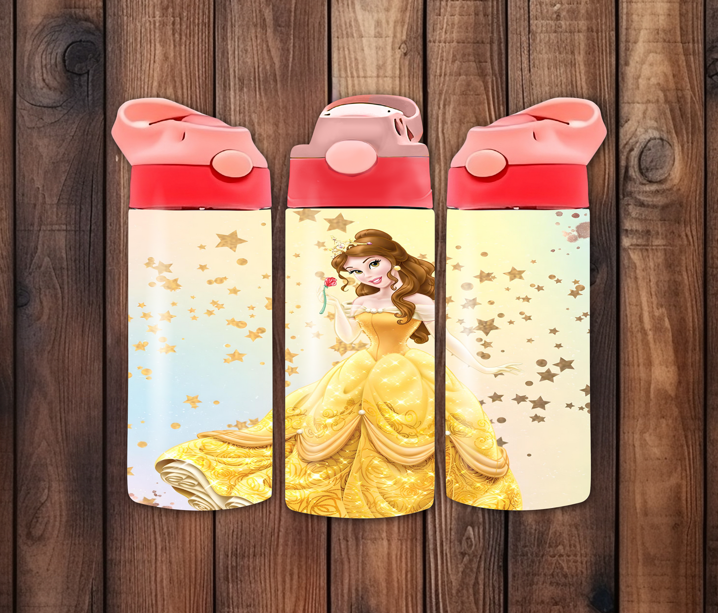 Princess Belle with Ombre Flip Top Tumbler