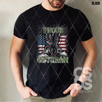 Proud Veteran with American Flag