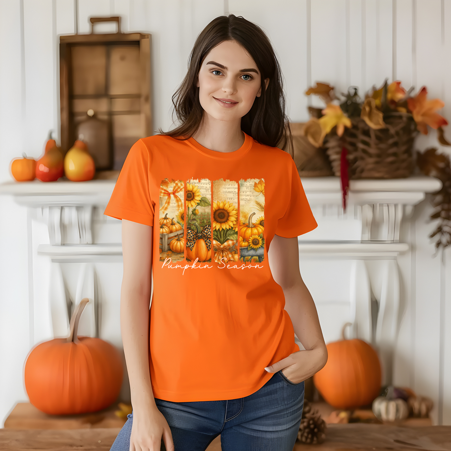 Pumpkin Season Brush Strokes (White Font)