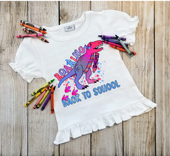 Roaring Back To School Dino Girl Colors