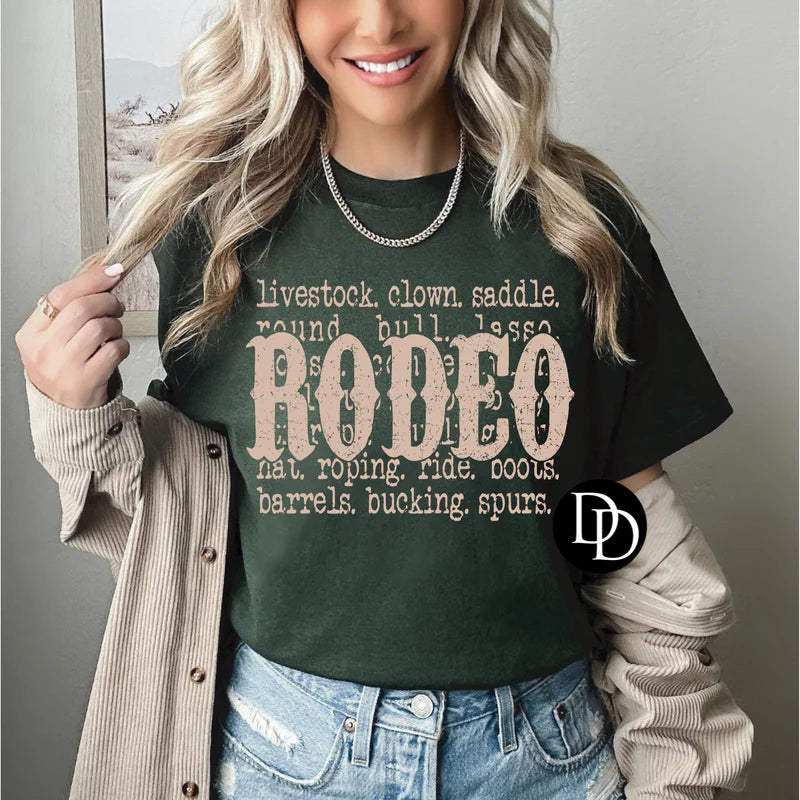 Rodeo Words Oversized (Lt. Tan Ink)
