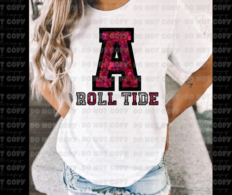 Game Time- Alabama Faux Glitter Appearance