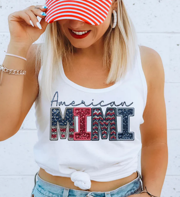 Patriotic American Titles in Faux Embroidery/Sequin