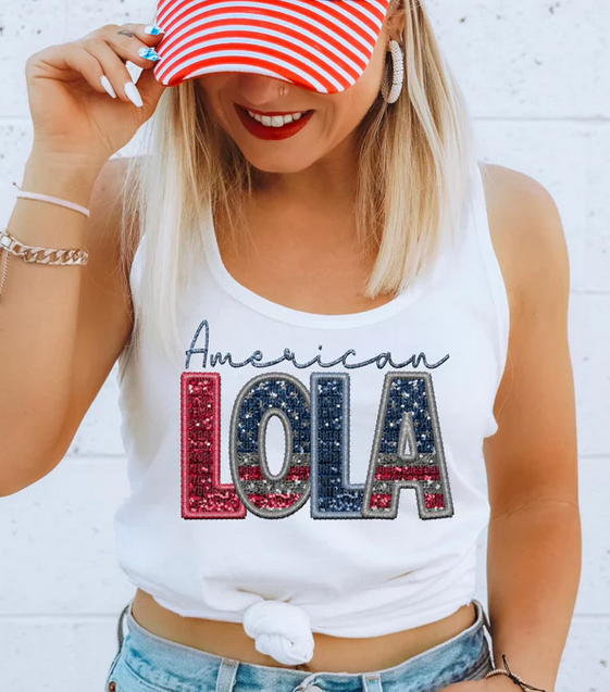 Patriotic American Titles in Faux Embroidery/Sequin