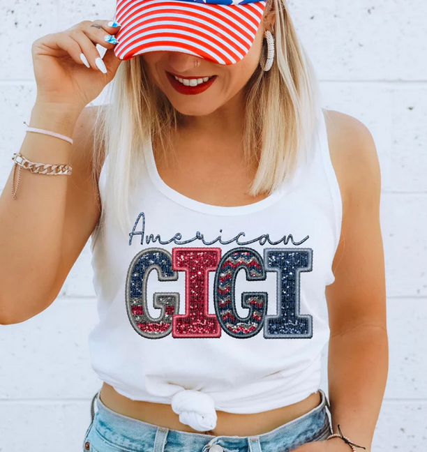 Patriotic American Titles in Faux Embroidery/Sequin