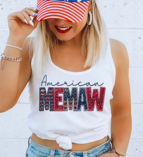 Patriotic American Titles in Faux Embroidery/Sequin