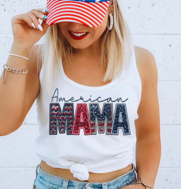 Patriotic American Titles in Faux Embroidery/Sequin