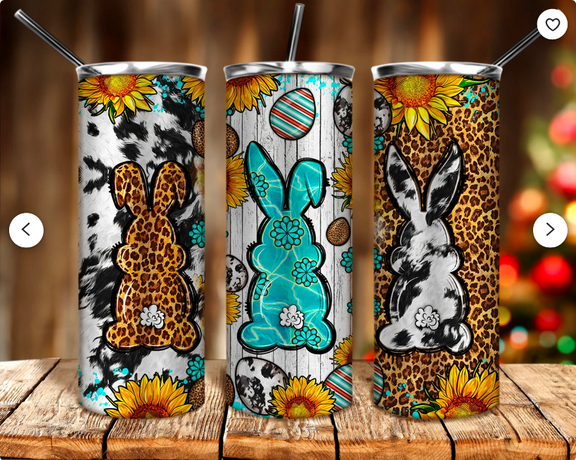 Easter Bunnies Leopard Cowhide Sublimation Tumbler
