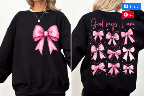 GOD Says I Am Coquette Bow (Front/Back)