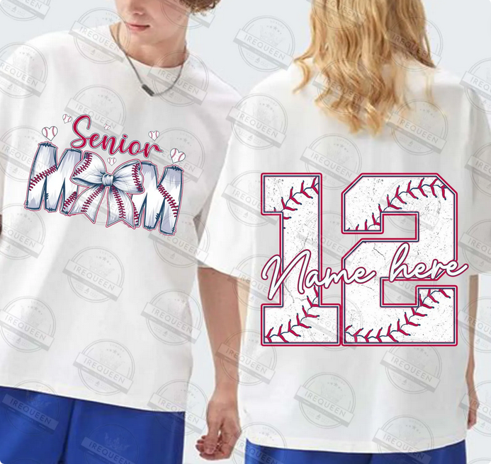 Senior Baseball Mom (Front/Back) with Personalization