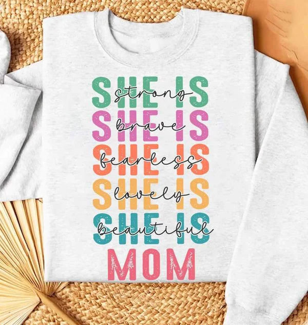 She is Mom Distressed/Stacked