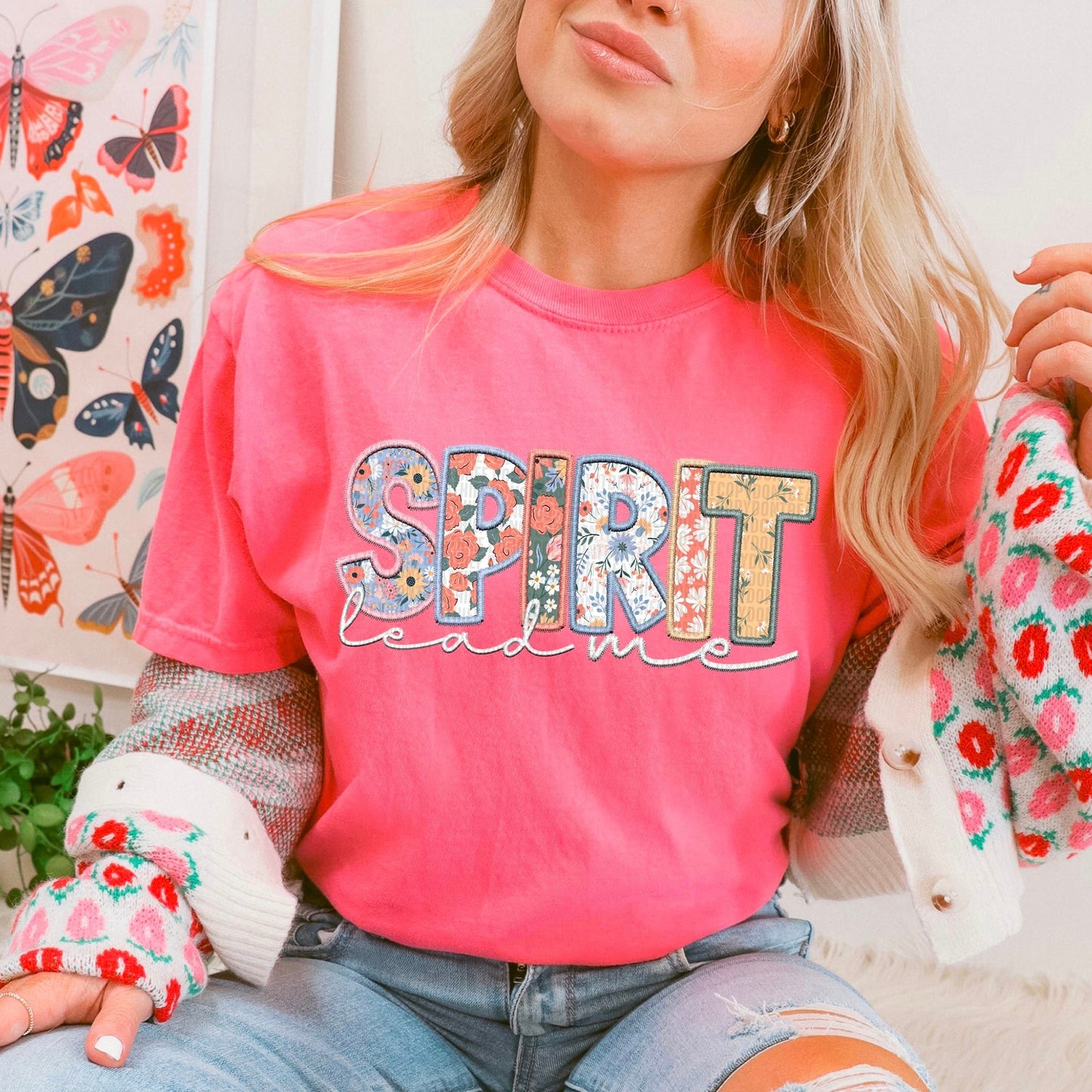 Spirit Lead Me- Faux Embroidery